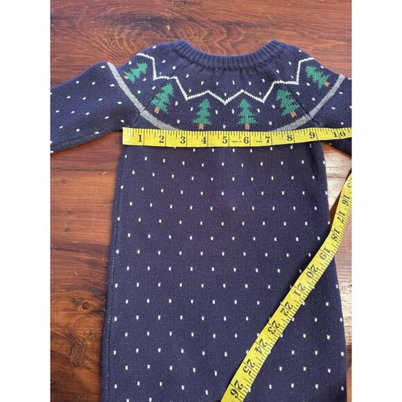 Hanna Andersson Tannenbaum Sweater Romper Blue Fair Isle Christmas 3-6 Months - Picture 6 of 9